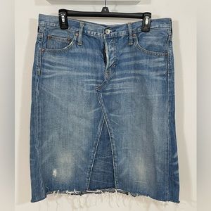 GAP Jeans Midi Distressed Jean Skirt-Size 12